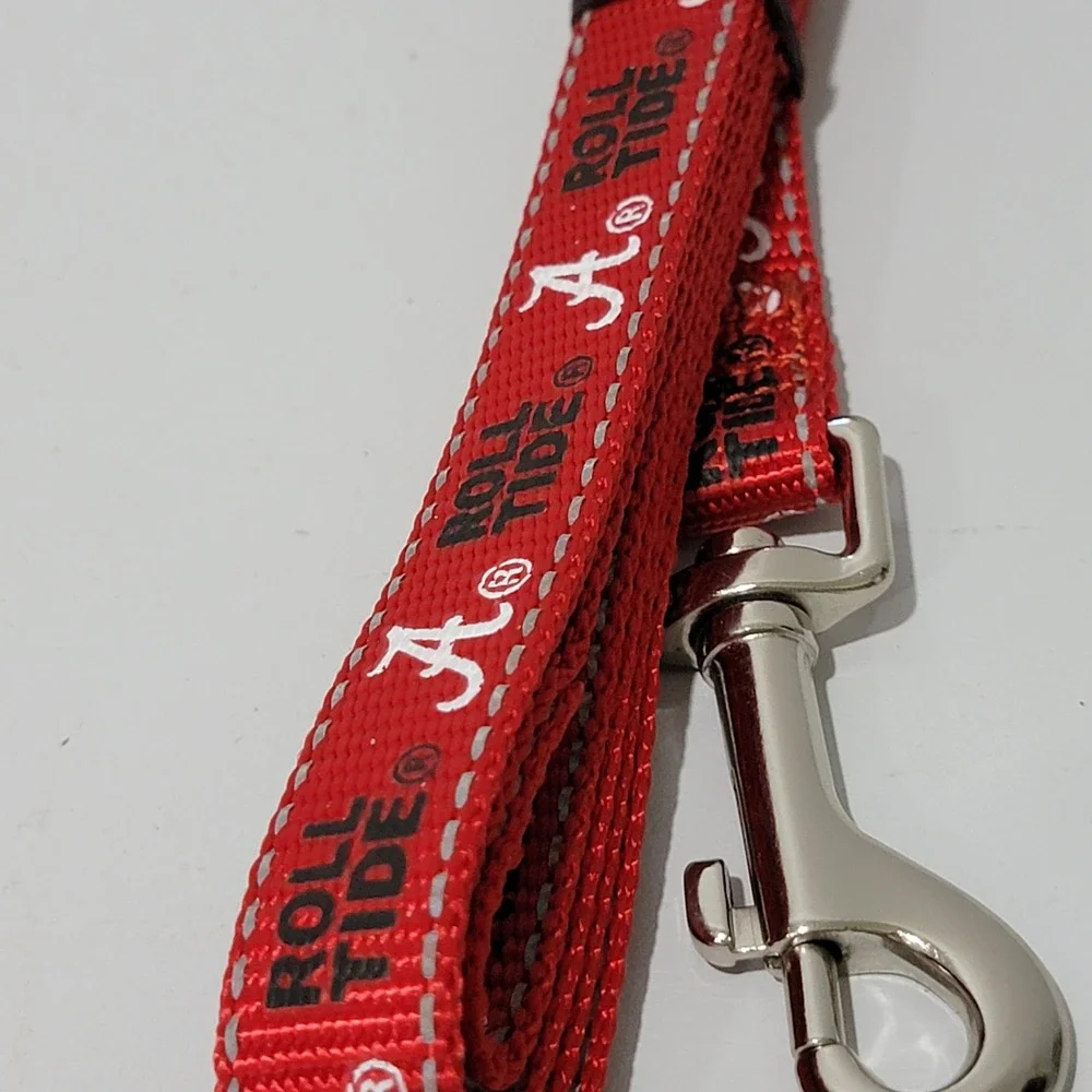 Alabama Crimson Tide Reflective Dog Leash Medium 4ft x 3/4in Pup-Rally Roll Tide